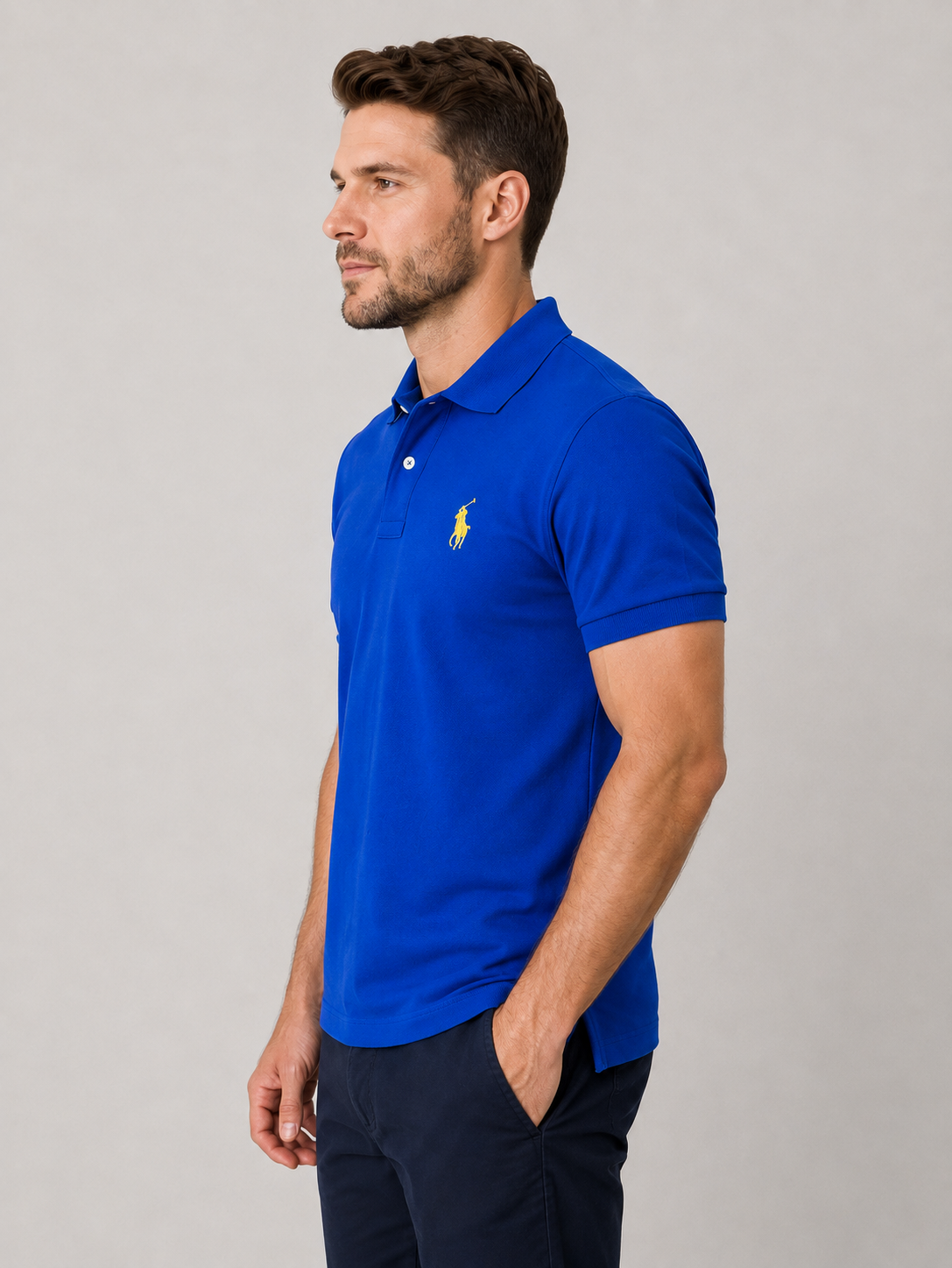 Camisa Gola Polo RL Azul