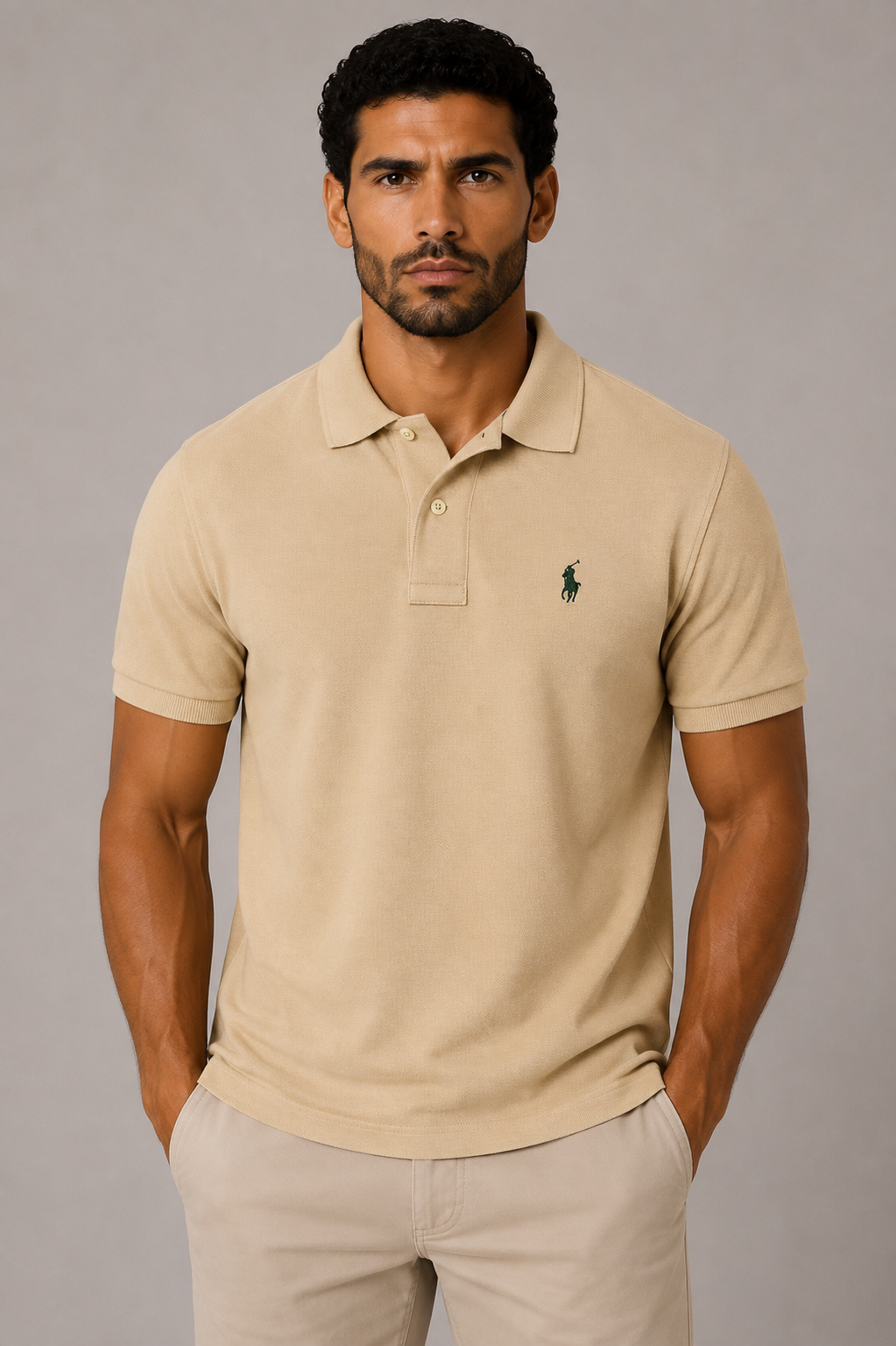 Camisa Gola Polo RL Bege