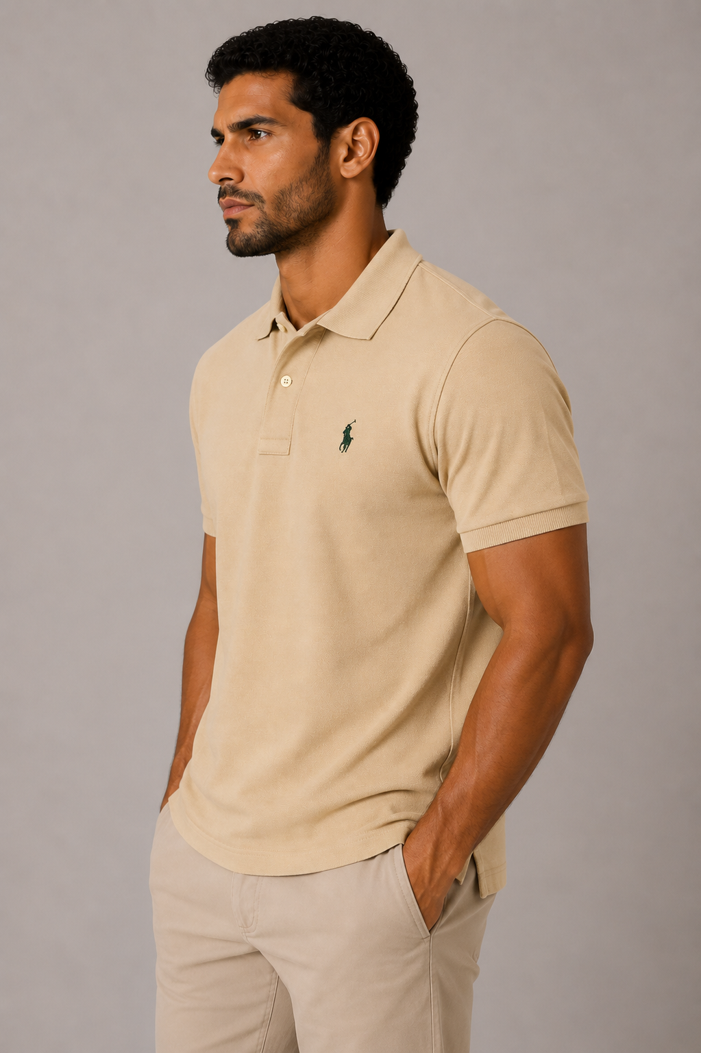 Camisa Gola Polo RL Bege